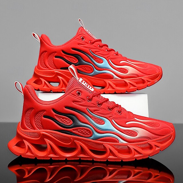 Detailing Red Men's Flame with Running Shoes