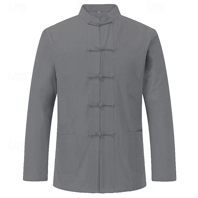 Button Casual Linen Men's Cotton Shirt Up