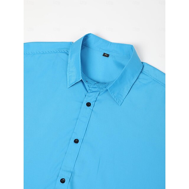 Casual Summer Black Shirt Up Men's Button