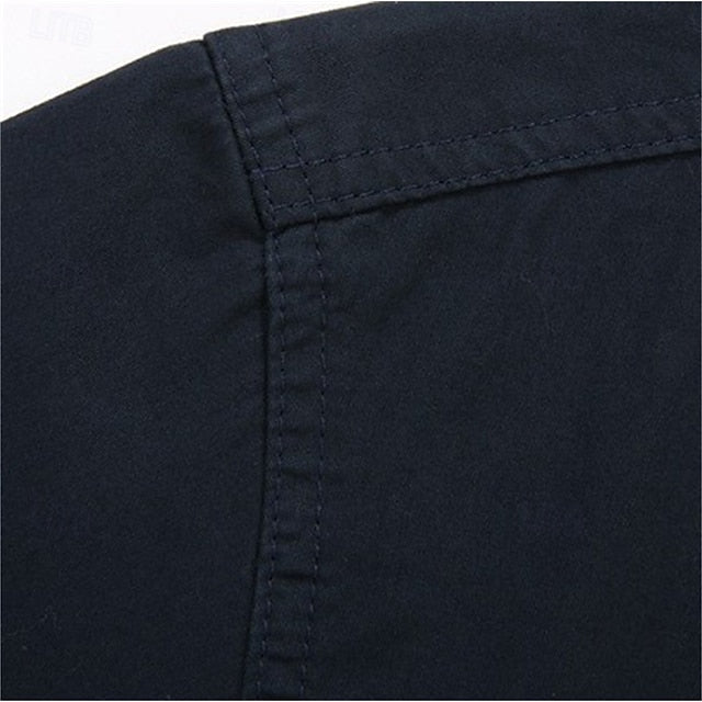 Shirt Cargo Up Button Men's Summer Casual
