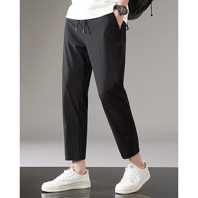 Pants Casual Waist Elastic Men's Pocket Drawstring Trousers