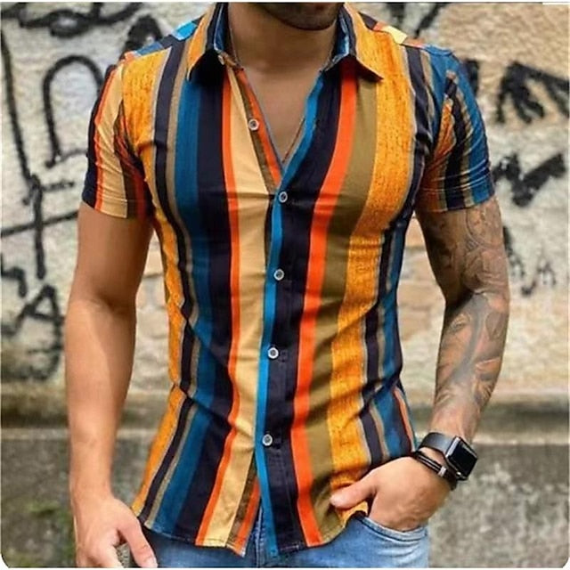 Summer Up Shirt Button Men's Casual Beach