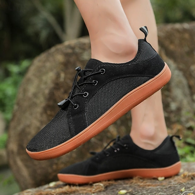 Sole with Gray Sneakers – Knit Breathable Orange Men's