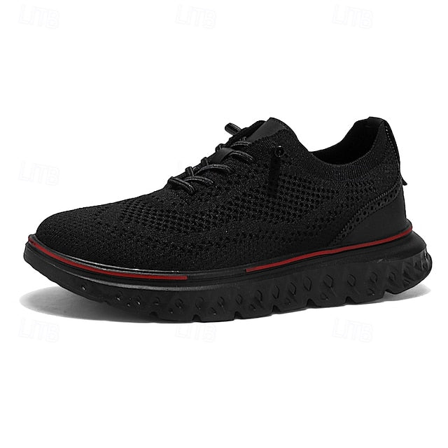 Breathable Men's Sneakers – Lightweight Knit Lace-Up