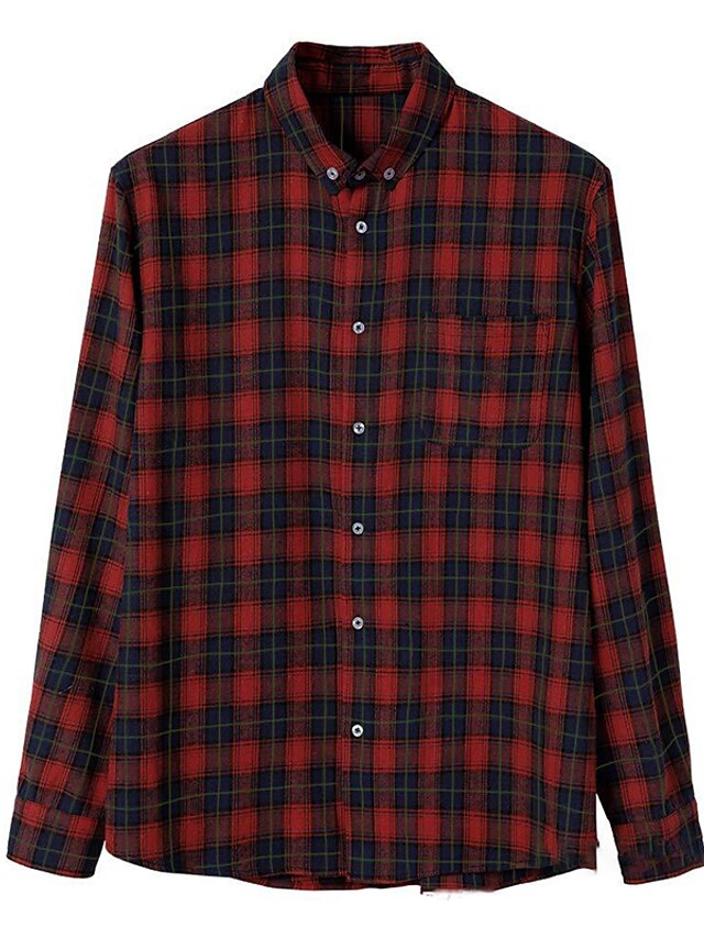 Yellow Casual Button Shirt Men's Up Green Red