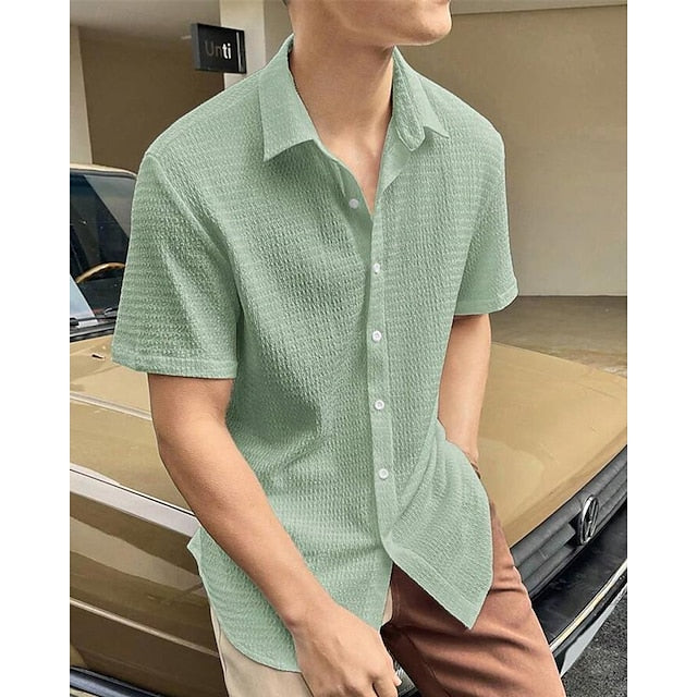 Casual Shirt Up Men's Summer Beach Button