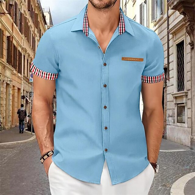 Casual Men's Button Beach Shirt Summer Up