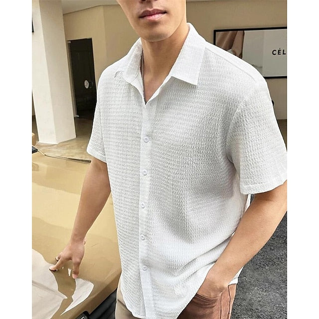 Casual Shirt Up Men's Summer Beach Button