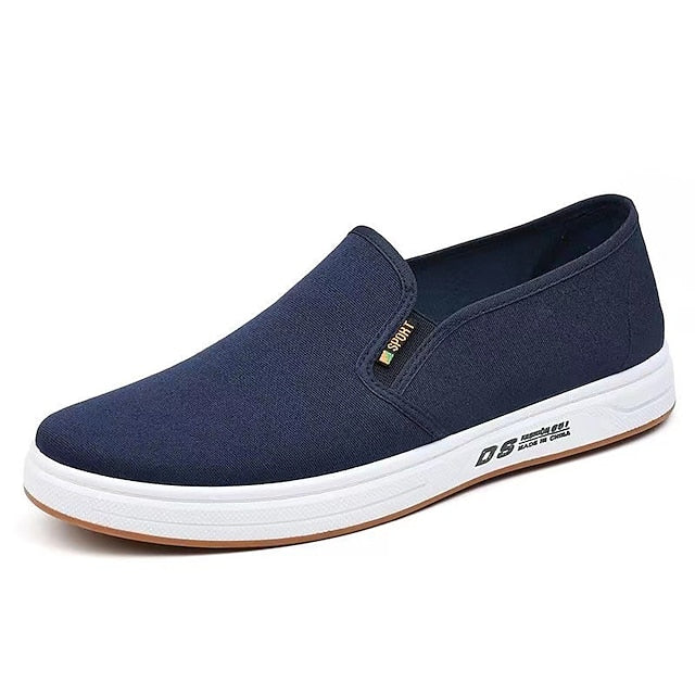 Navy Blue Canvas – Casual Shoes Slip-On Lightweight Men's