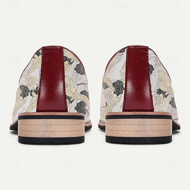 Loafers - with Tassel Jacquard Floral Men's Slip-On Detail