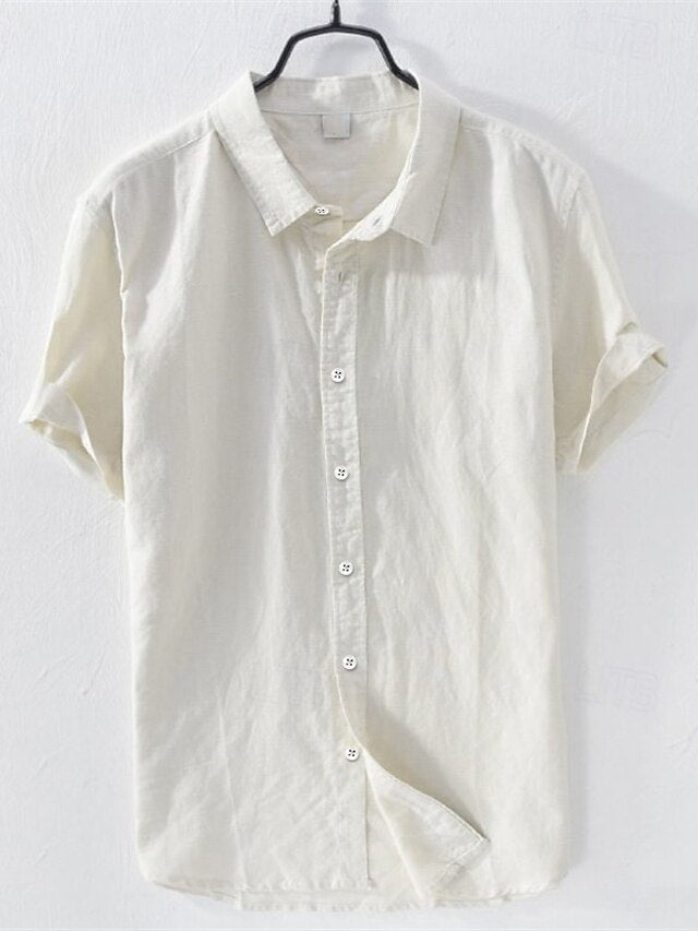 Men's Button Linen Up Wear Summer Beach Shirt