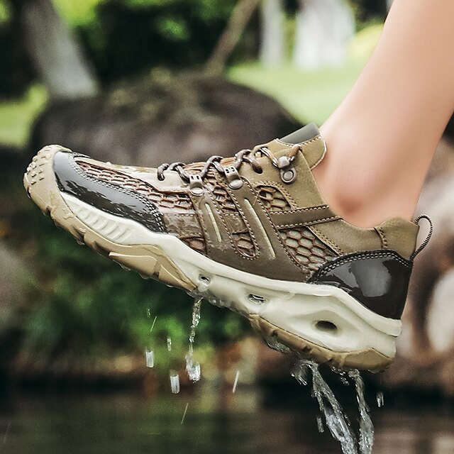 Outdoor Trail Running Sneakers Hiking Men's Durable - Khaki