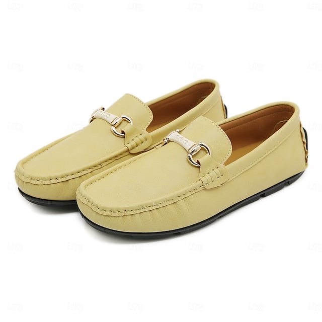 with Moccasins Men's Yellow Buckle Metal