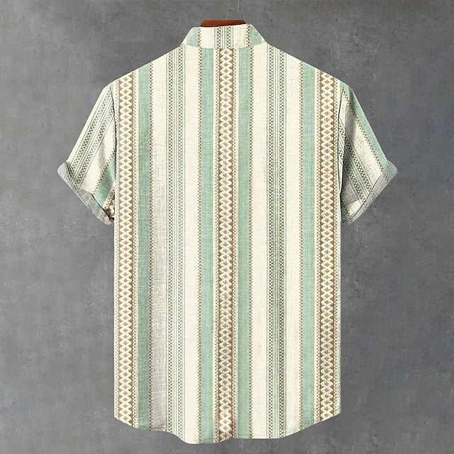 Shirts Men's Retro Shirt Linen Popover Henley