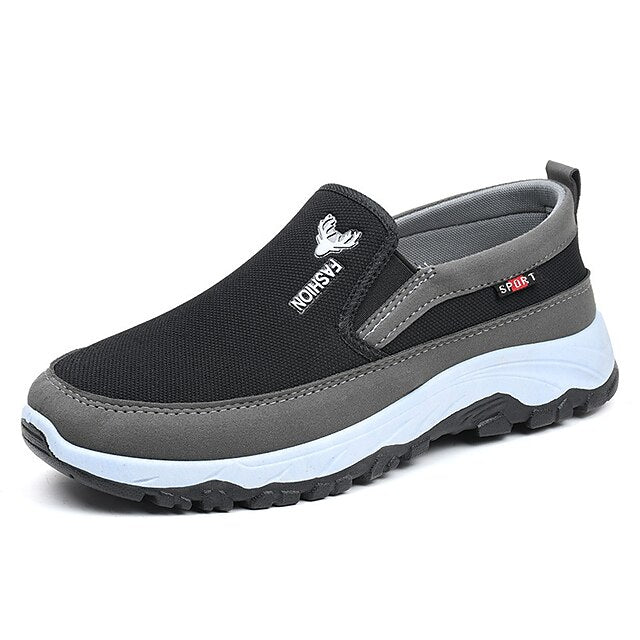 Breathable Mesh Men's Casual and White Black Slip-On