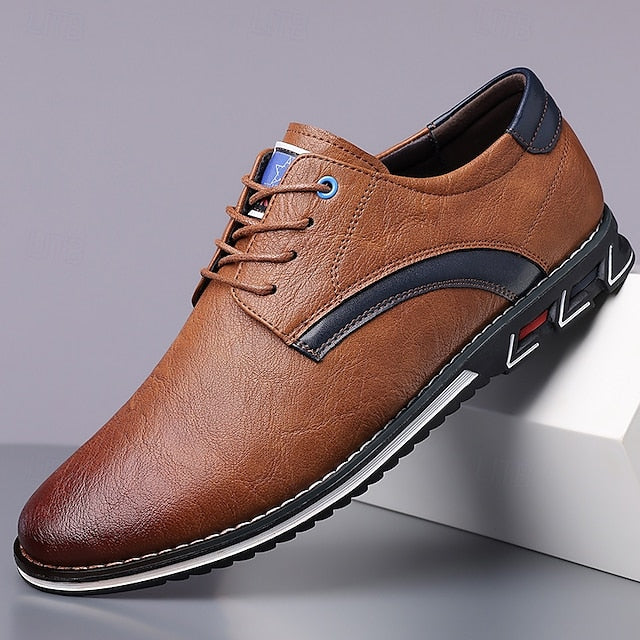 Shoes Everyday Men's Casual – Brown Lace-Up Comfortable