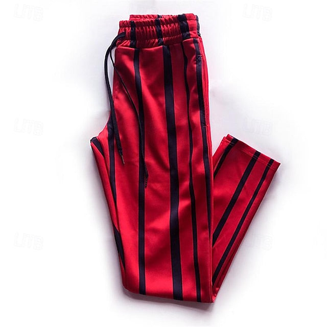 Trousers Dress Drawstring Pants Men's Pocket Elastic Chinos