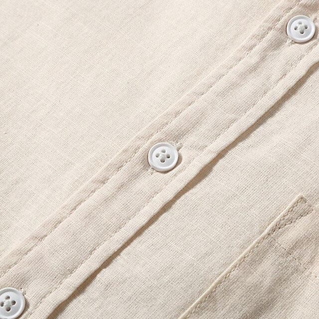 Chinese Linen Cotton Men's White Shirt