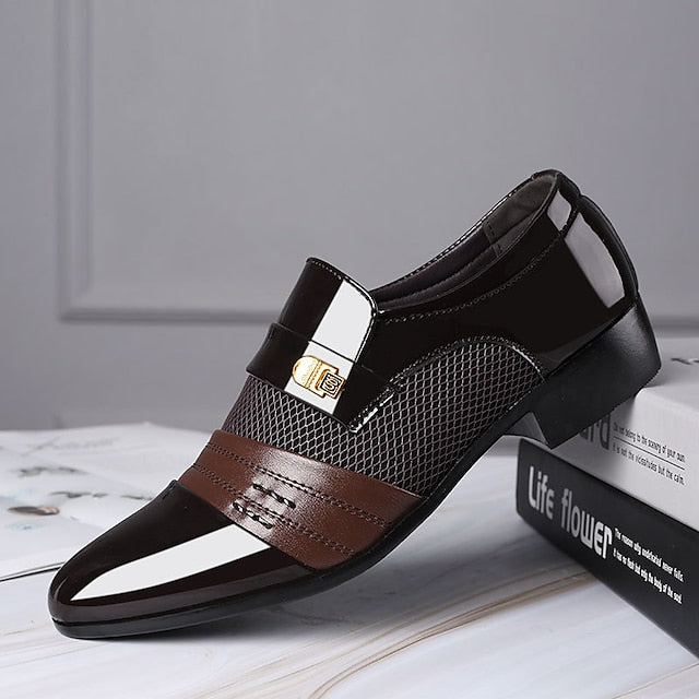 Shoes Leather Embossed Men's with Crocodile Pattern Dress