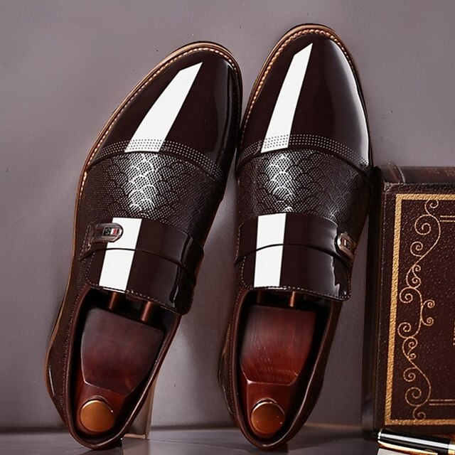 Men's Loafers Comfortable Black Faux Leather – Slip-On
