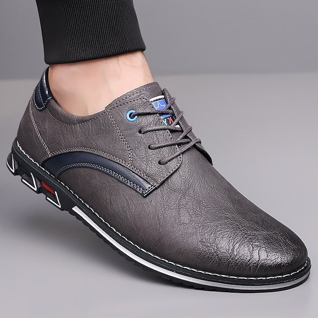 Shoes Everyday Men's Casual – Brown Lace-Up Comfortable