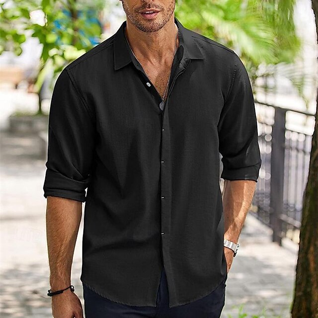 Button Up Beach Casual Shirt Summer Men's