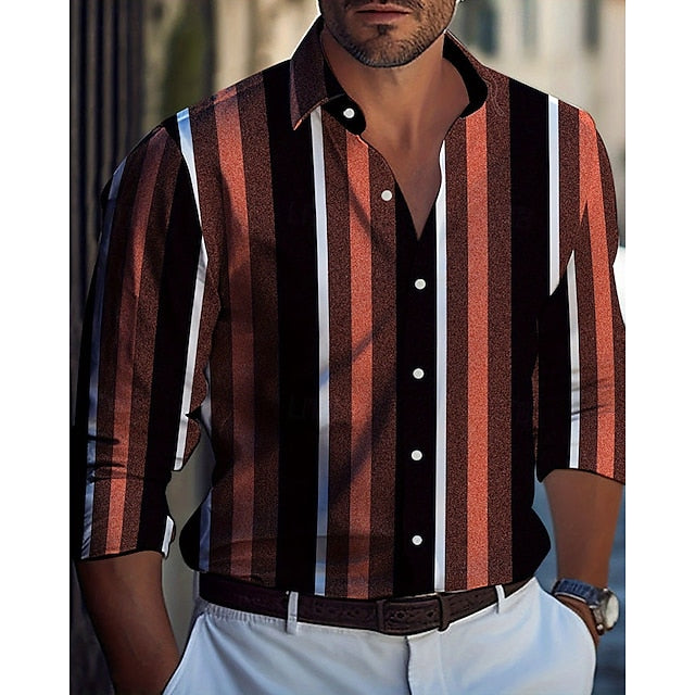 Beach Button Up Casual Shirt Black Yellow Men's