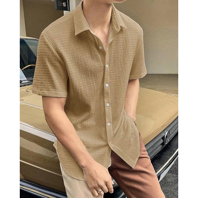 Casual Shirt Up Men's Summer Beach Button