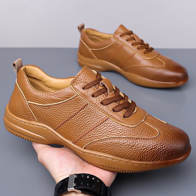 Men’s Sports Lightweight Sneakers Comfortable Leather –
