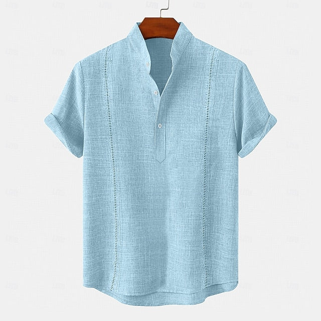 Linen Guayabera Men's Shirt Summer Beach
