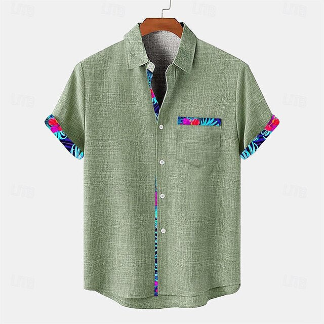 White Linen Beach Casual Shirt Men's