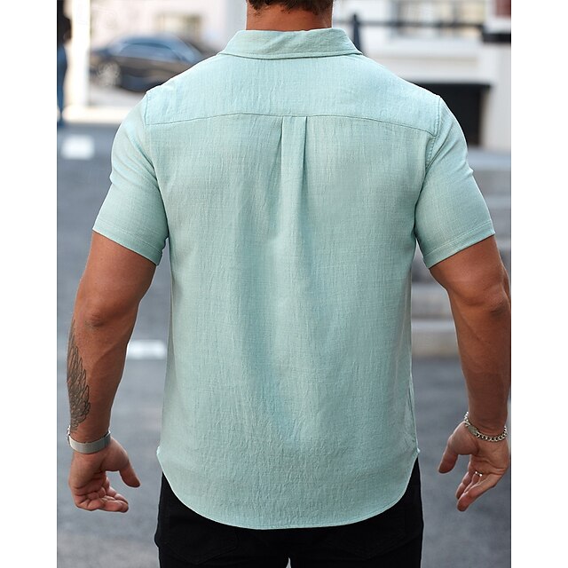 Up Casual Button Shirt Summer Beach Men's