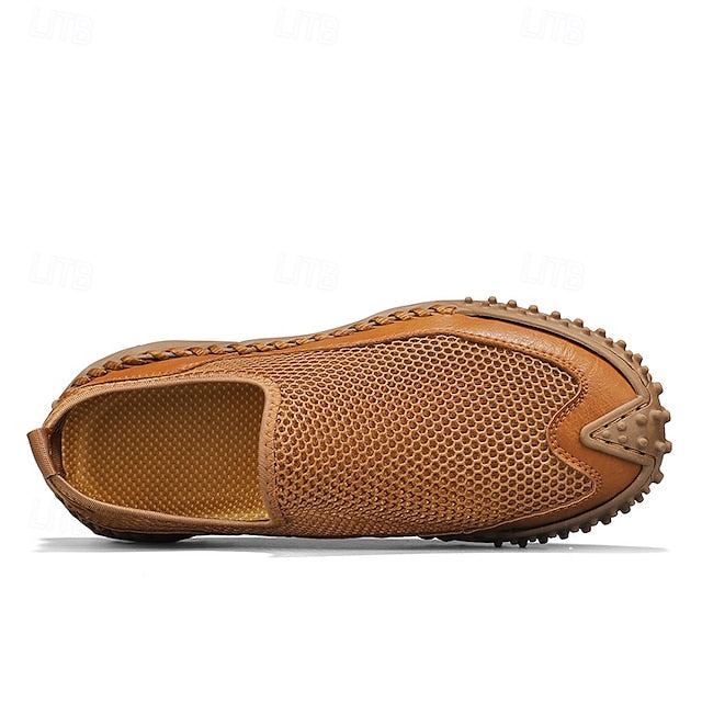 Brown Breathable Mesh with Sports Men's Sandals Upper and