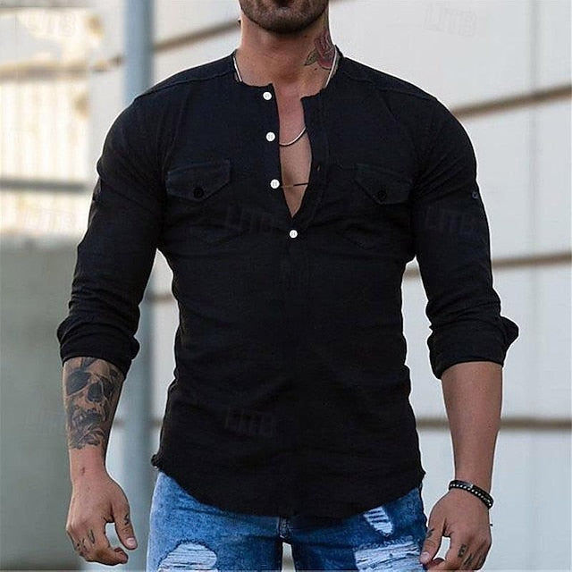 Chinese Shirt Mandarin Men's Collar