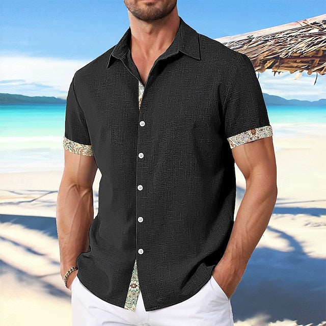 Wear Shirt Men's Summer Beach Plain Linen