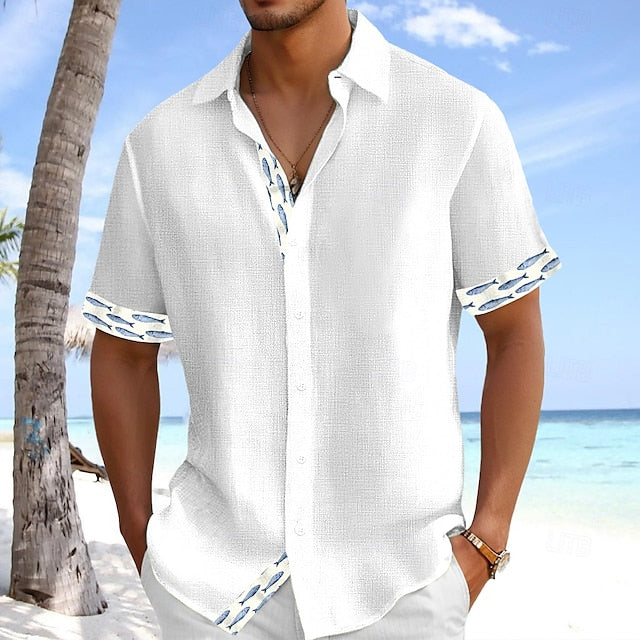 Beach Linen Wear Summer Men's Hawaiian Shirt
