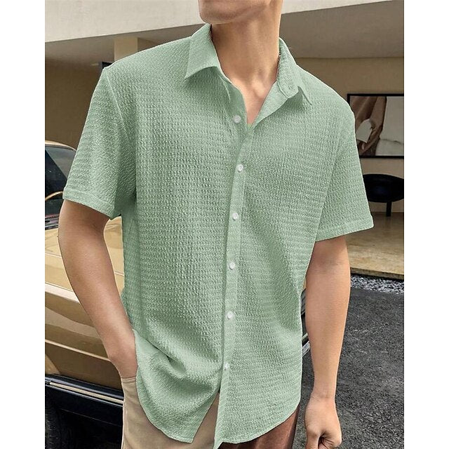 Casual Shirt Up Men's Summer Beach Button