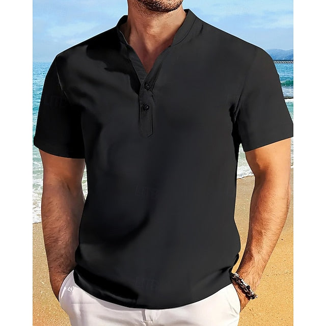 Button Summer Up Casual Men's Beach Shirt