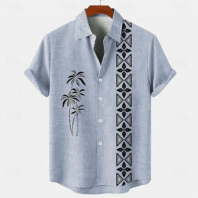 Beach Coconut Men's Hawaiian Shirt Summer Linen