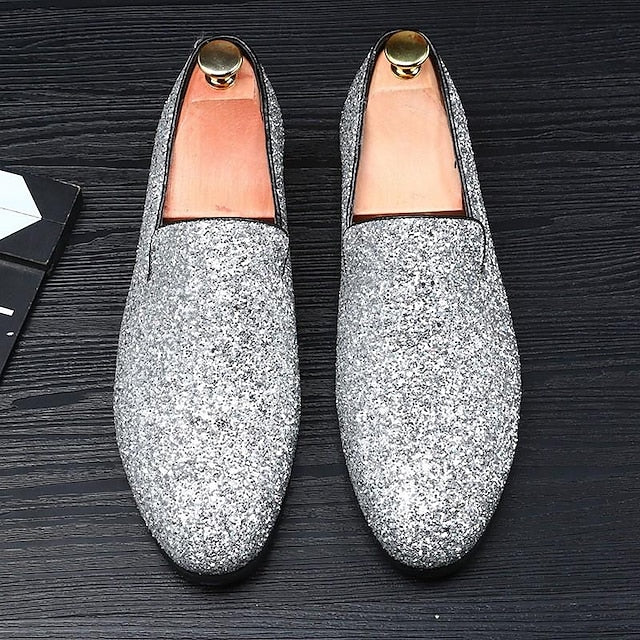 Loafers Shoes Dress Walking Men's Sequins Slip-Ons