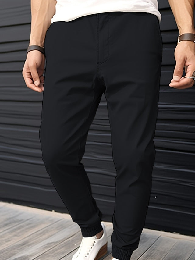 Pocket Pants Chinos Joggers Elastic Trousers Casual Men's