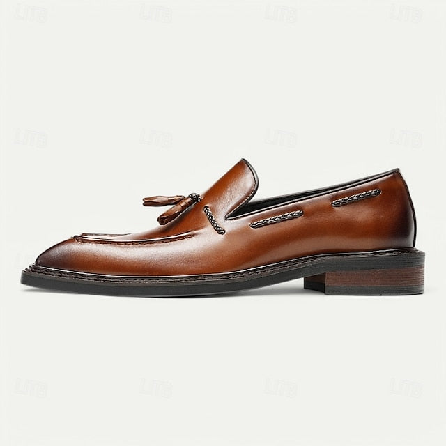 Men's Loafers - Handmade Premium Brown Genuine Leather