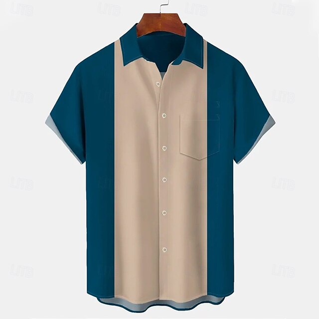 Bowling Men's Summer Button Shirt Casual