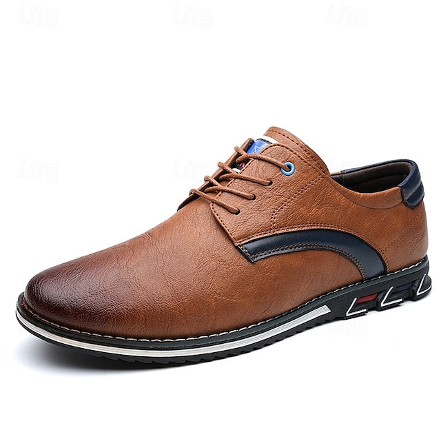 Shoes Everyday Men's Casual – Brown Lace-Up Comfortable