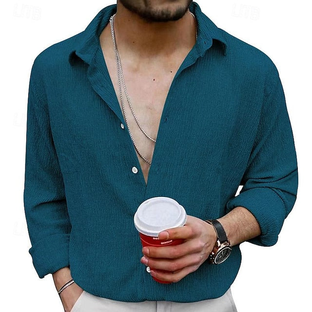 Shirt Button Men's Beach Up Summer Casual