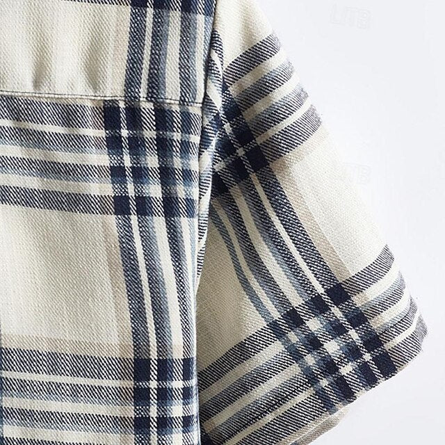 Shirt Summer Beach Casual Men's Up Button