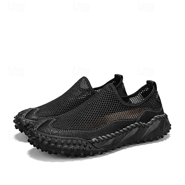 Brown Breathable Mesh with Sports Men's Sandals Upper and