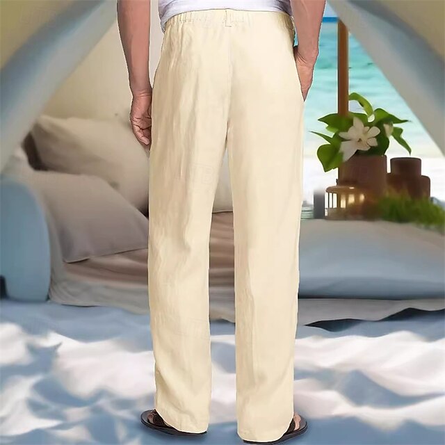 Pocket Beach Men's Pants Casual Trousers Summer