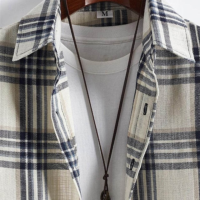 Shirt Summer Beach Casual Men's Up Button