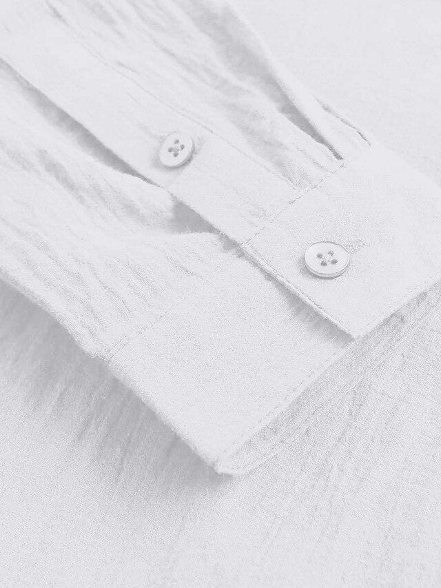 Button Linen Up Wear Shirt Men's Beach Summer